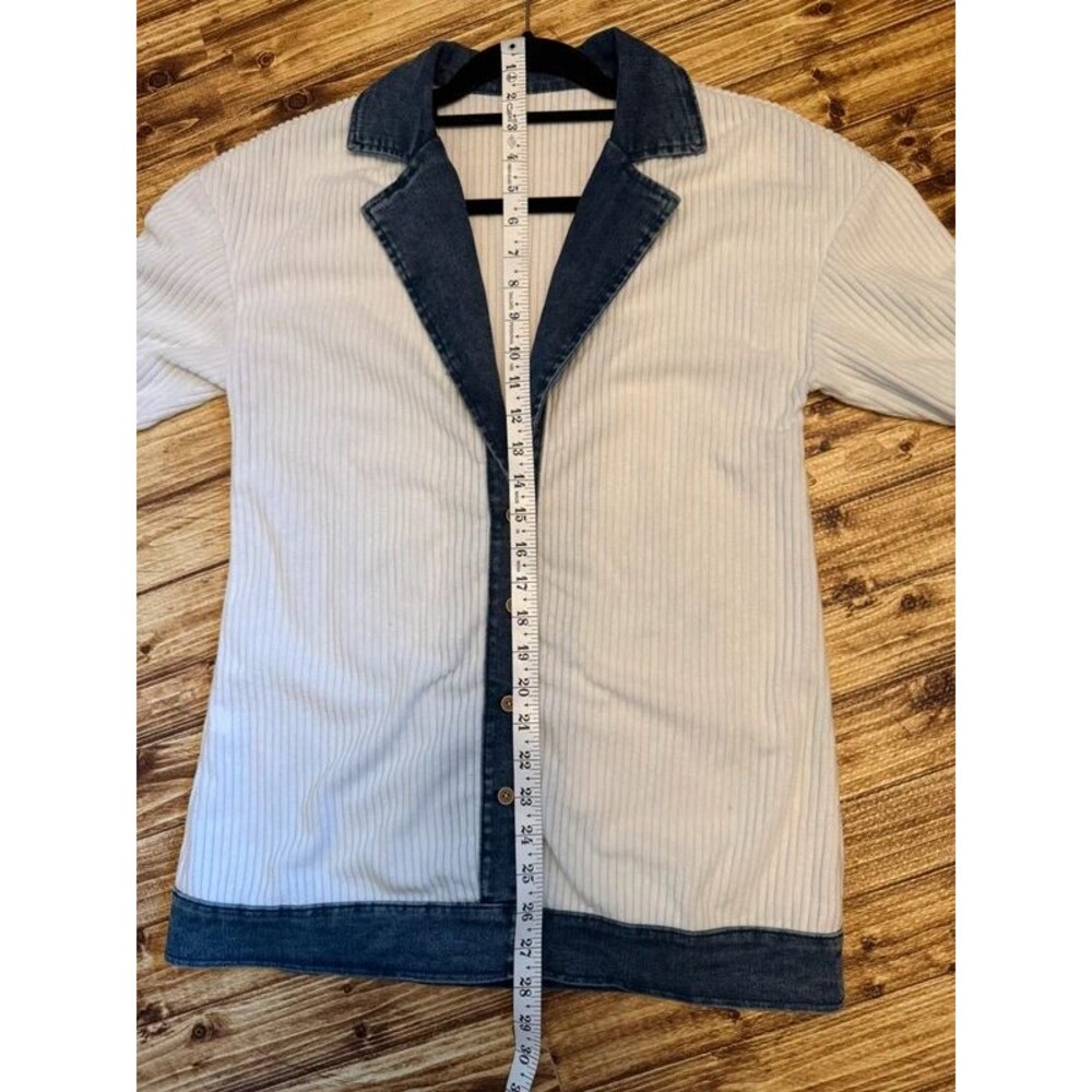 Blue & White Ribbed Lightweight Jacket - Picture 7 of 10